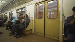 Russia, Moscow, Metro ride from Соко́льники to Комсомо́льская
