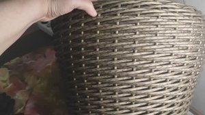 Кашпо из ротанга на 20 литров своими руками легко и просто, для начинающих.  #ротанг #плетение