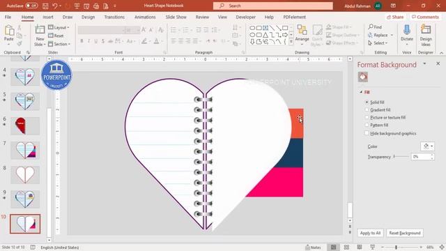 Animated Heart Shape Realistic Notebook Design in PowerPoint | Multipurpose Notebook Design смотреть онлайн