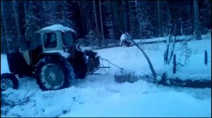 ЮМЗ работа в делянке трелевка леса
