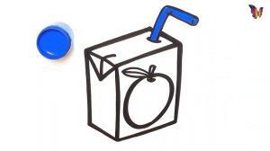 Как нарисовать пакет яблочного сока / How to draw apple juice for kids
