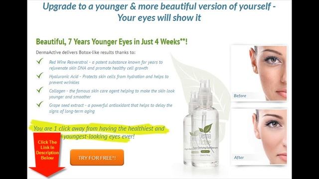Derma Active Cream - Claim Your Free DermaActive Anti-Aging Eye Serum Bottle Now смотреть онлайн