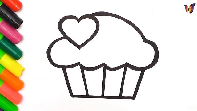 Как нарисовать кекс / How to Draw Cakes for Children смотреть онлайн