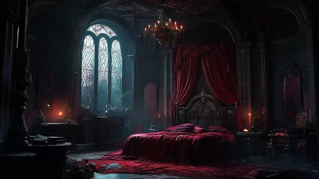 Dark Romance Vampire Bedroom MelancholicRelaxing Piano With Rain Dark Academia Music
