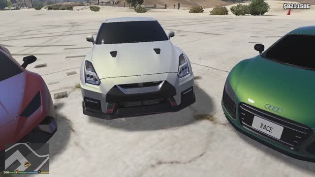 Mercedes GT63 S-Audi R8-Nissan GTR35-Ferrari 458-Porsche 911-Huracan-Aventador-BMW I8 супер гонкаGTA