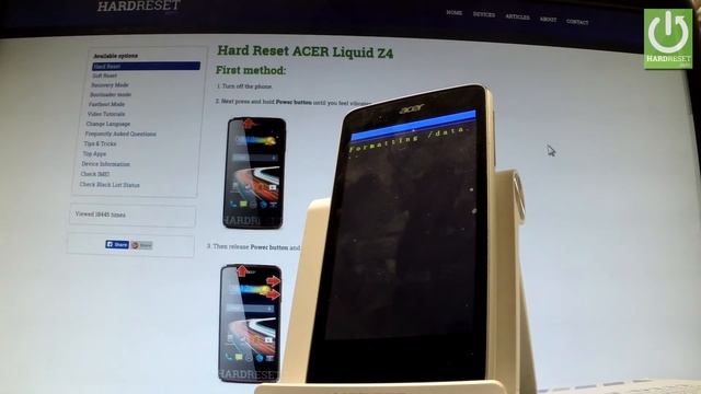 Hard Reset ACER Liquid Z4 - Clear eMMC in ACER смотреть онлайн