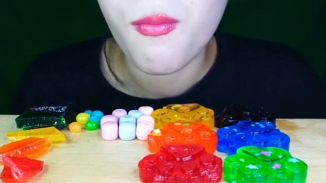 ASMR RAINBOW DESSERT MUKBANG KOHAKUTO JELLY BEAN GUMMY COTTEN CANDY 무지개 레인보우 디저트 먹방 젤리 코하쿠토 솜사탕 사탕 смотреть онлайн