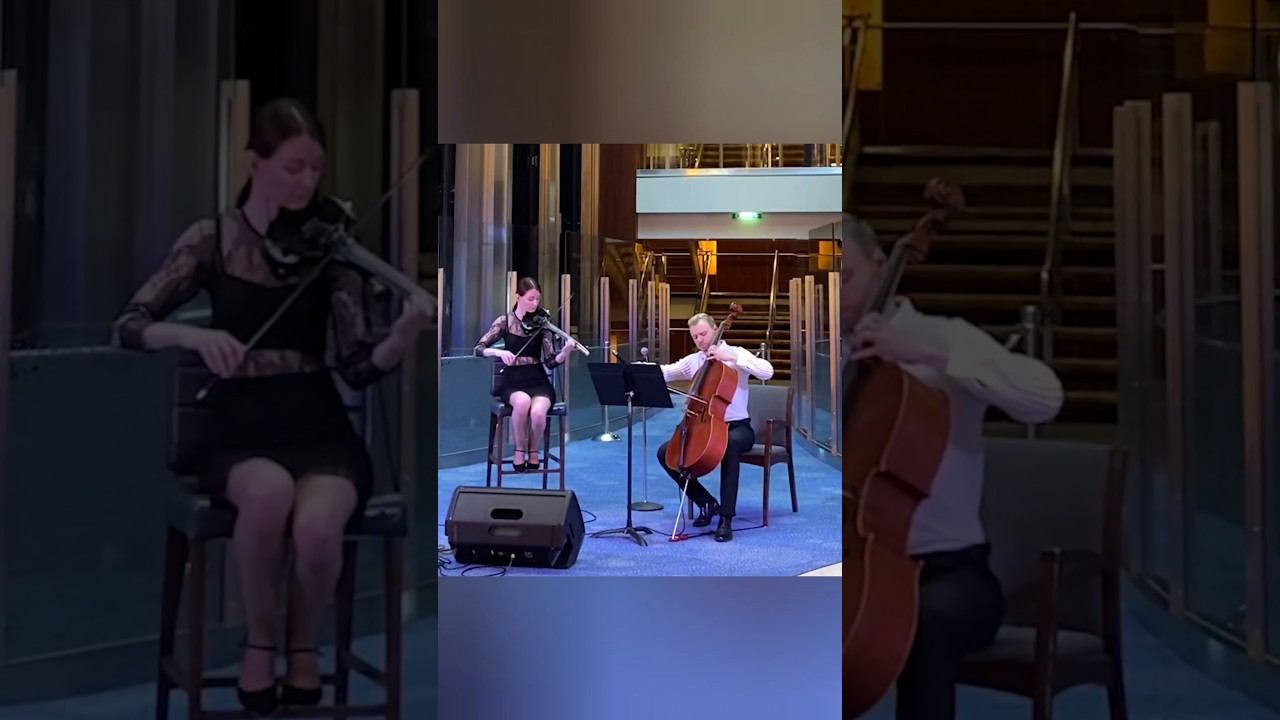 My most favorite waltz☺️️Celebrity solstice performing Symphony duo violin cello смотреть онлайн