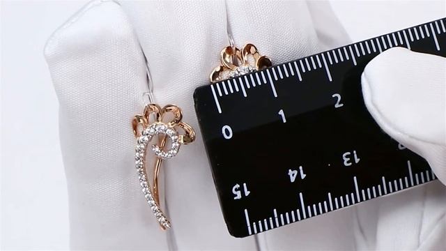 Золотые серьги AQUAMARINE с фианитом 41282А смотреть онлайн