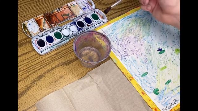 First Grade Monet Bridges Painting смотреть онлайн
