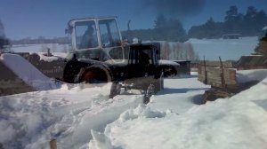 юмз по сугробам покатушки на тракторе