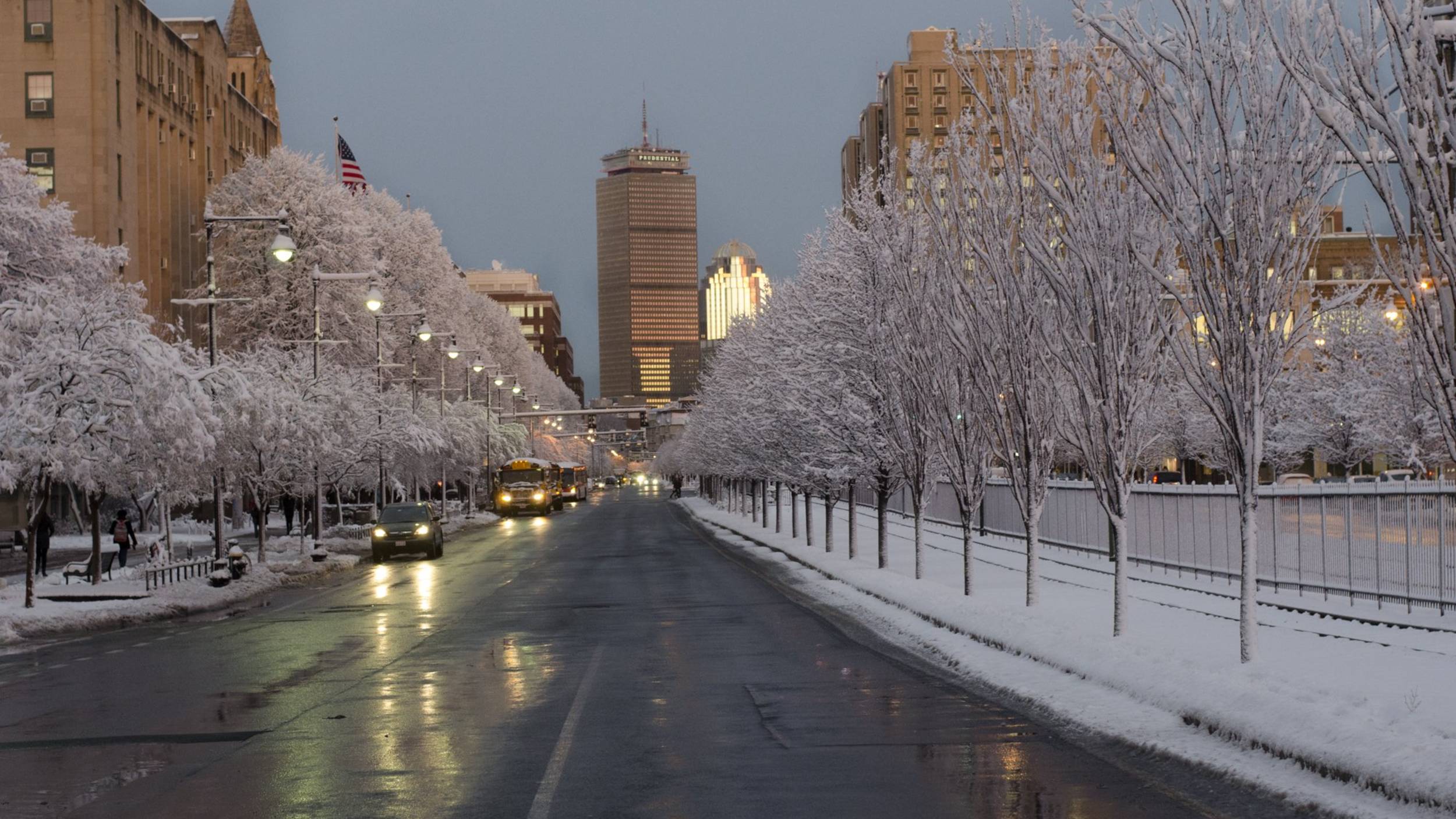БОСТОН. США_ Поездка по зимней блистательной столице штата Массачусетс смотреть онлайн