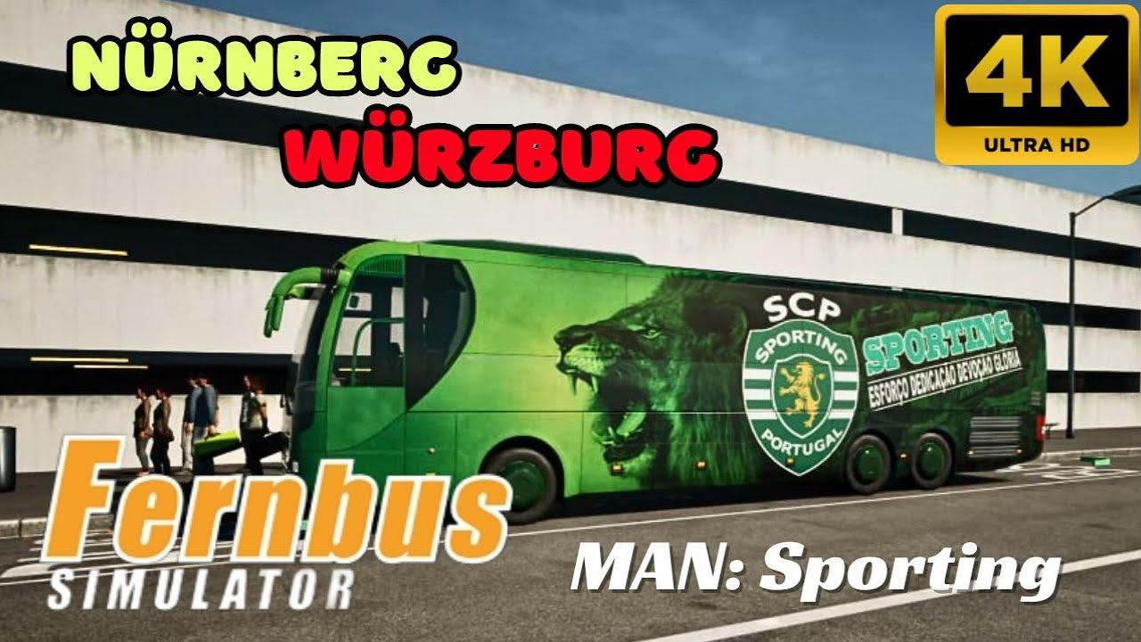 Fernbus Simulator: Nurnberg to Wurzburg / Man Sporting. (4K)