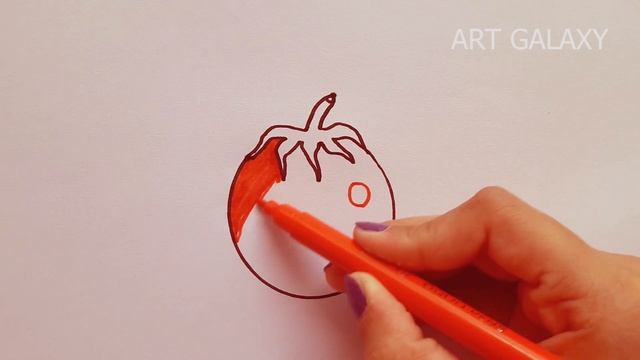 How to draw tomato step by step very easy || Tomato drawing смотреть онлайн