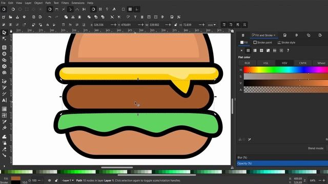 Inkscape Tutorial: How to Draw a Burger Flat Design Vector Food Icon смотреть онлайн