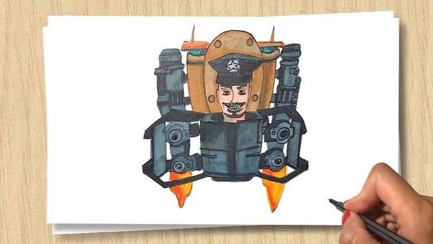 Рисуем Скибиди Полицейский _ How to draw Police Skibidi Toilet _ Урок рисования смотреть онлайн