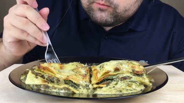 ASMR LASAGNA with BACON, SPINACH and MUSHROOMS (Eating Sounds) Mukbang *NO TALKING* смотреть онлайн
