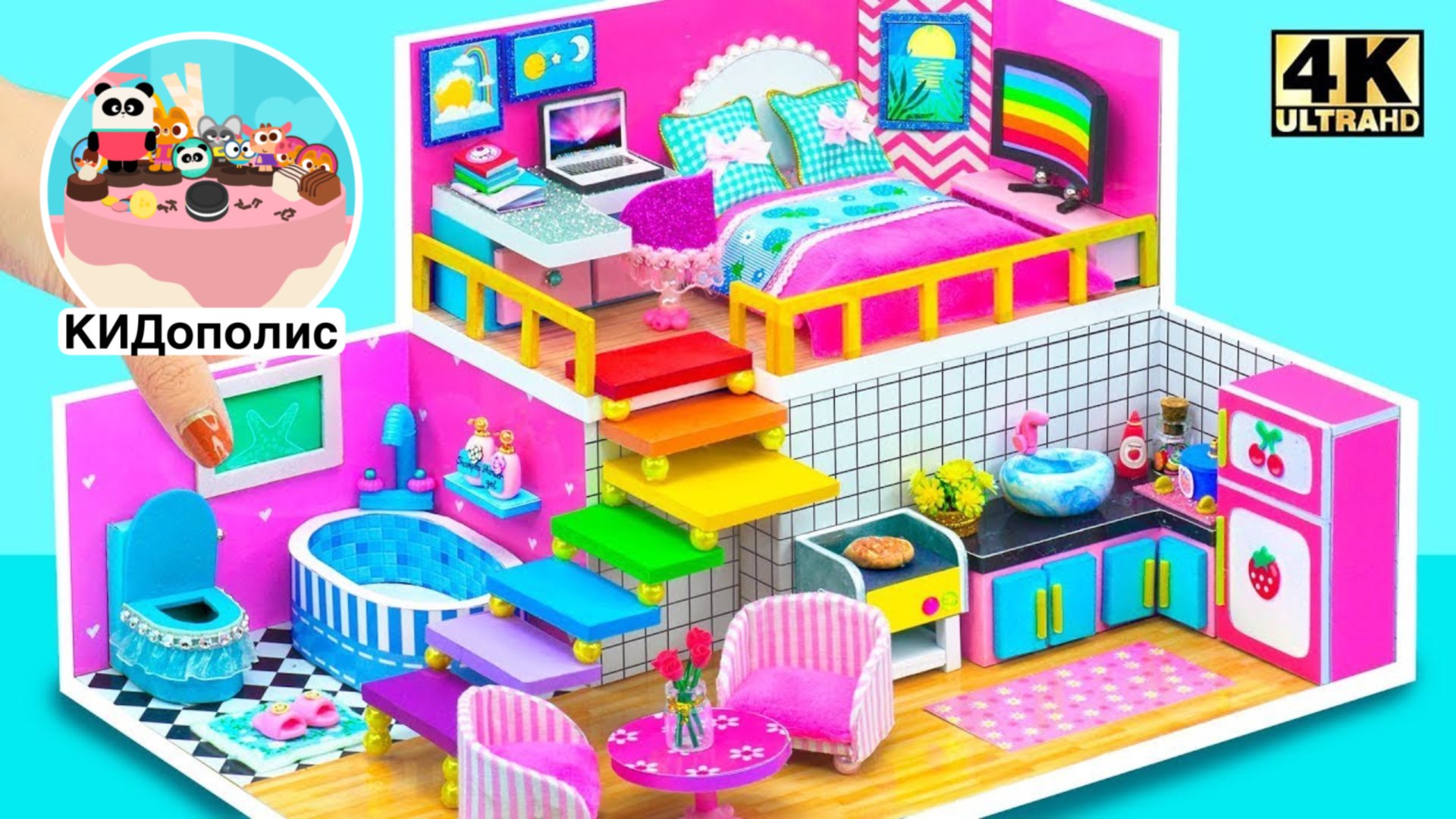 игрушечный домик для кукол и Барби мебель своими руками поделки игрушечная мебель | КИДополис смотреть онлайн