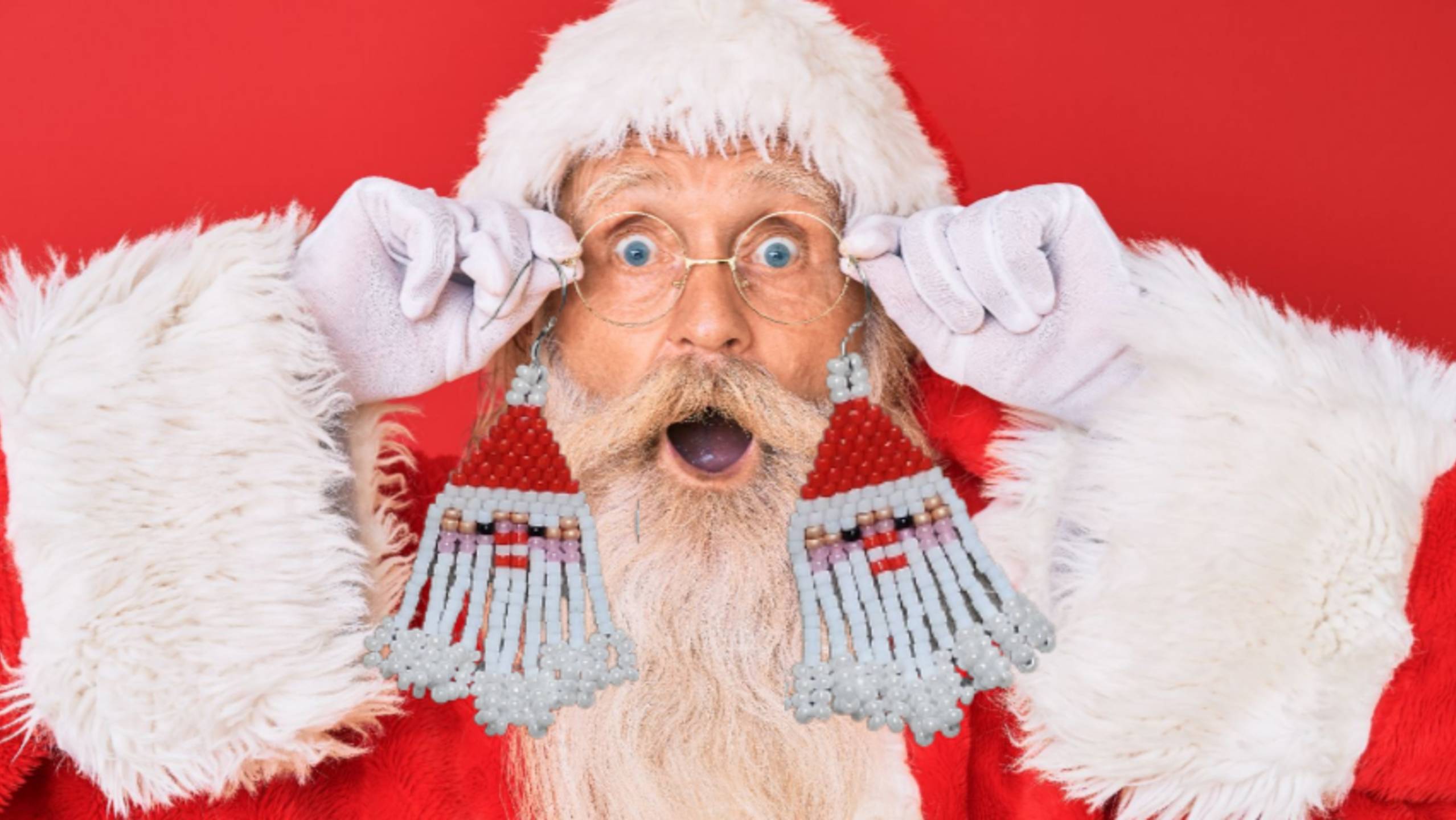 Серьги из бисера на Новый год 🎅 "Дед мороз" 🎅Мастер-класс. Кирпичное плетение. смотреть онлайн