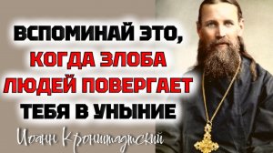 Когда смущает тебя и повергает в уныние сердце твое злоба людей, вспомни...Иоанн Кронштадтский