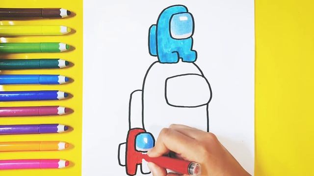 How to draw among us with markers / Learn to draw смотреть онлайн