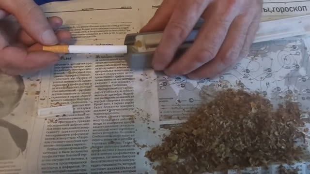 Изготовление Сигарет из Натурального Табака Своего Урожая Механической Машинкой. смотреть онлайн