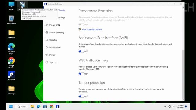 F-Secure Antivirus VS NoEscape