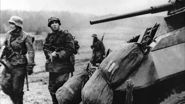 In The Same Trench With Two American Soldiers. Division WAFFEN SS 
