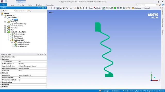 ANSYS Convergence Of Large Deflection With Hyperelastic Materials