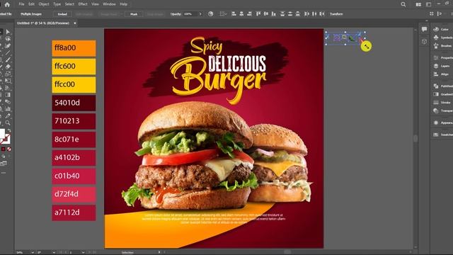 Adobe Illustrator CC Tutorial | Graphic Design | Delicious Burger Poster Design смотреть онлайн