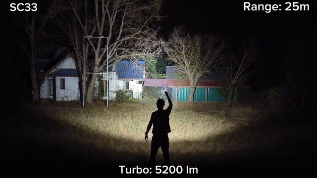 Nitecore EDC35 (5000lm) vs Sofirn SC33 (5200lm) Beamshots Comparison at 25m & 100m смотреть онлайн