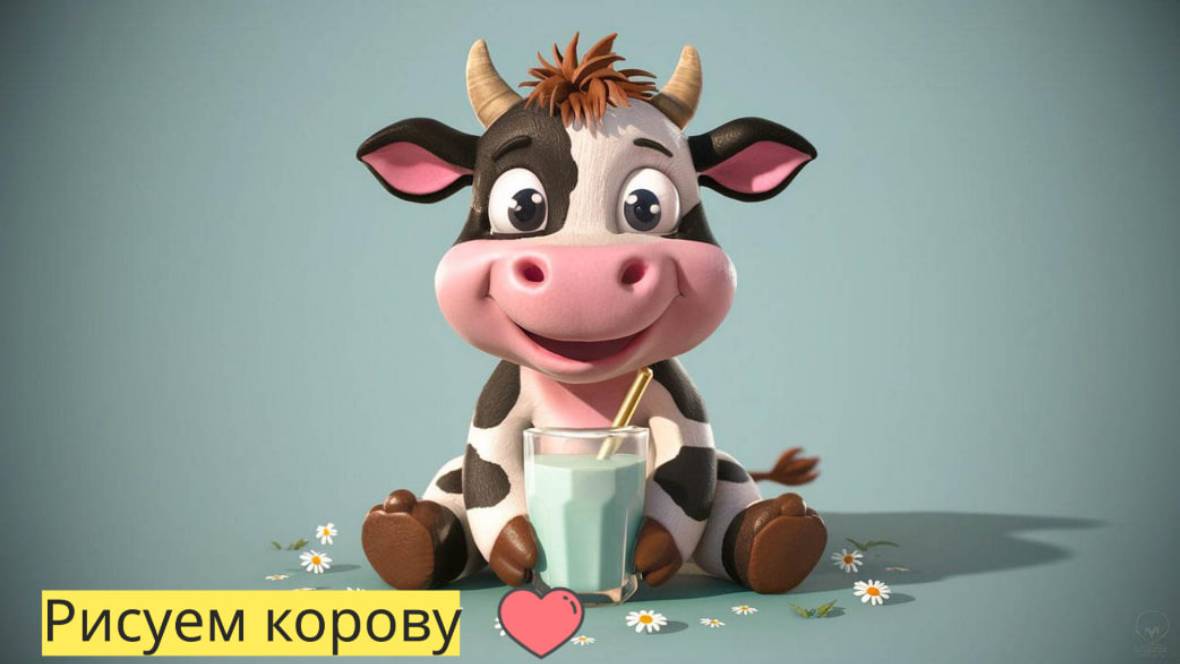 Маленькие художники: Рисуем корову - Детский образовательный мультфильм смотреть онлайн
