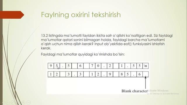 Dasturlash II.  8-ma'ruza.  Fayllar Bilan Ishlash