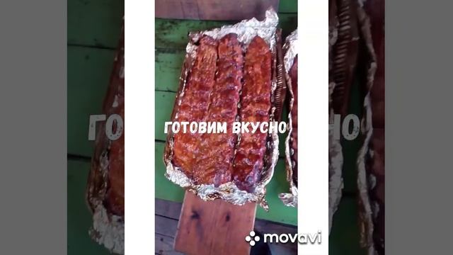 Свинные рёбрышки под соусом, очень вкусно смотреть онлайн
