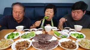 직접 재배한 상추로 만든 상추 물김치와 사태수육, 우엉조림 집밥 한 상! (Lettuce watery kimchi) 요리&먹방! - Mukbang eating show