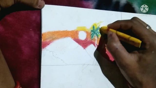 How to draw beautiful sunset scenery drawing /Mona art смотреть онлайн