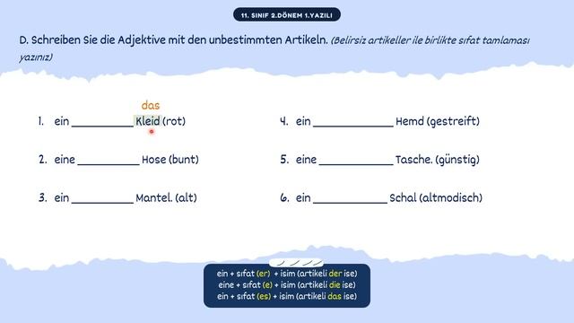 11.Sınıf Almanca 2.Dönem 1.Yazılıya Hazırlık (2022-2023) + Boş Sınav Örneği смотреть онлайн
