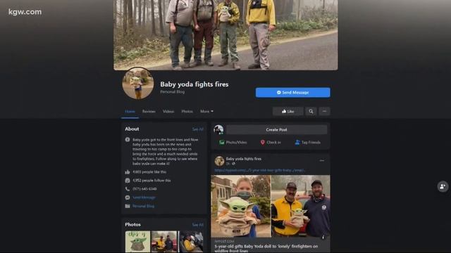 Baby Yoda lifts spirits of firefighters across Oregon смотреть онлайн