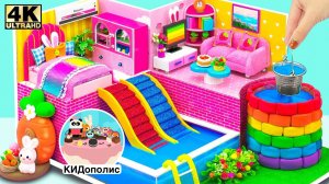 Хобби своими руками игрушечный разноцветный домик кукле и Барби аксессуары мебель картон | КИДополис