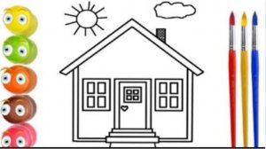 Как нарисовать дом 🏠🏡😻 шаг за шагом для детей и малышей|| домашний рисунок 😺|| рисунок дома