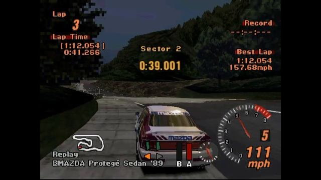 Gran Turismo 2 FF Racing Modified ( Mazda Protege 89 ) Deep Forest 1:12.054 смотреть онлайн