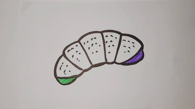 Drawing a croissant for children | Melukis croissant untuk kanak-kanak смотреть онлайн