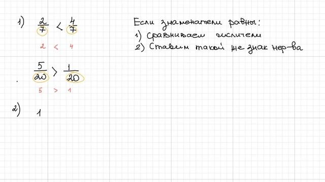 Сравнение дробей, 5 класс смотреть онлайн