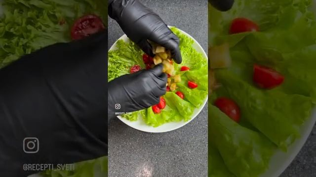 ПП-салат с баклажанами, фетой и черри #foodblog смотреть онлайн