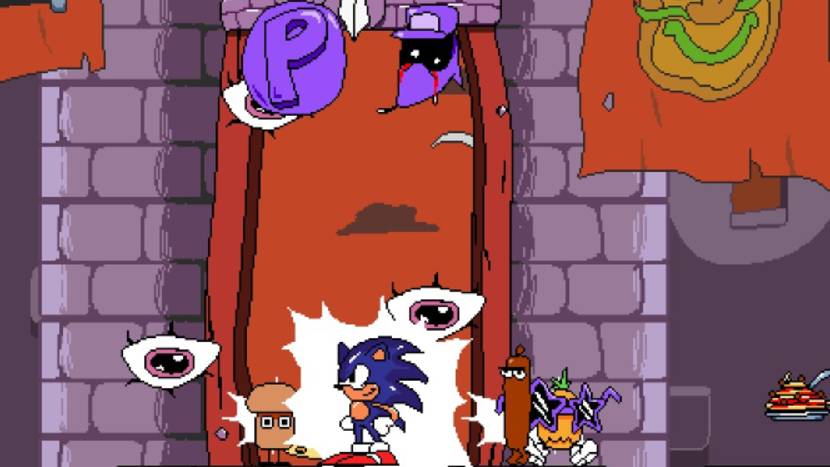 1 смерть=1 уровень-[pizza Tower Lap 4 MODS And Sonic The Hedgehog]