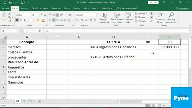 Conciliación fiscal - Formato 2516 Comunidad ContaPyme® 2018. смотреть онлайн