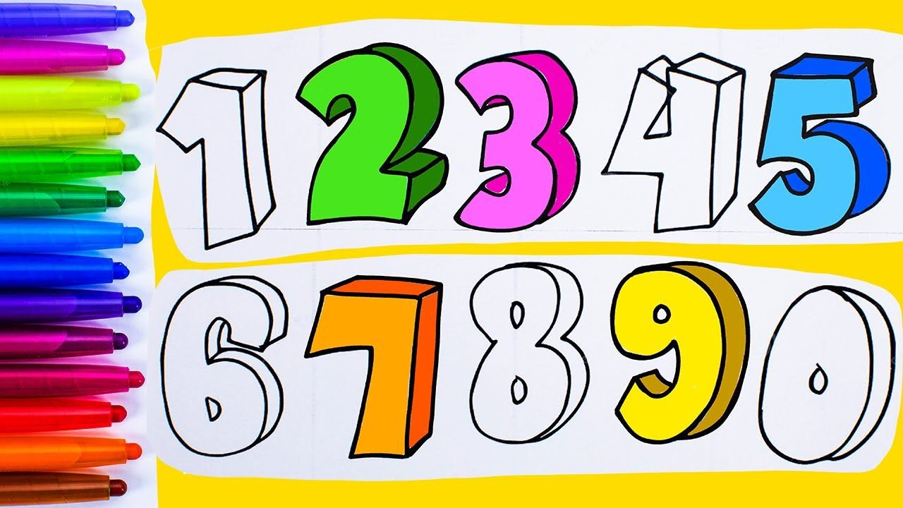Рисуем Объёмные Цифры! Видео для Малышей! смотреть онлайн