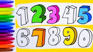 Рисуем Объёмные Цифры! Видео для Малышей!