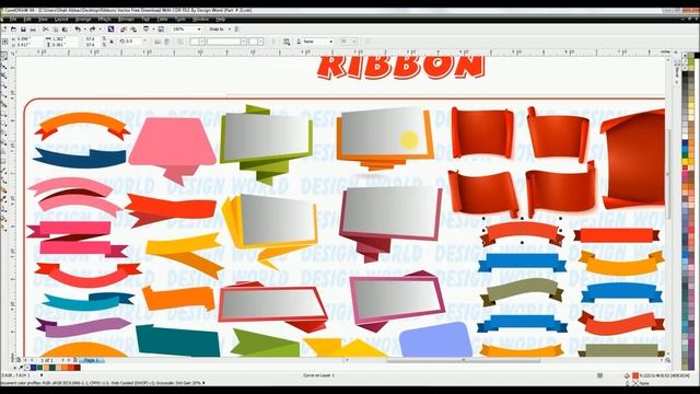 Ribbons Vector Free Download With CDR FILE By Design Word Part # 2 смотреть онлайн