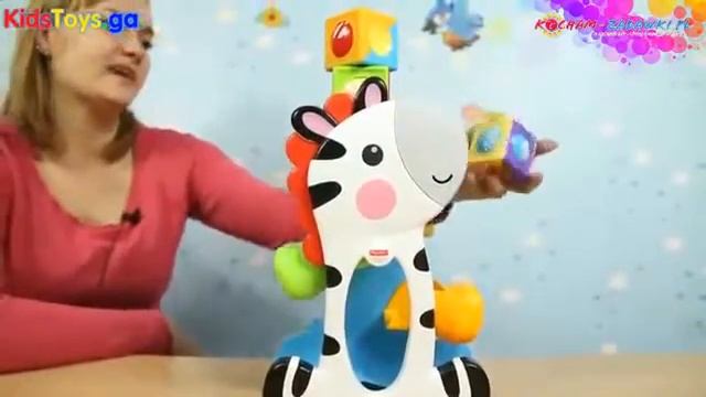 Play-Doh Town - Fisher-Price - Roller Blocks Tumblin Zebra Ruchome Klocki Zebra - CGN63 - смотреть онлайн